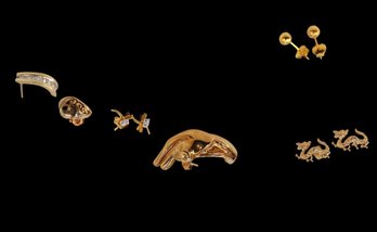 Vintage 14kt Yellow GOLD Earring Collection- Shippable