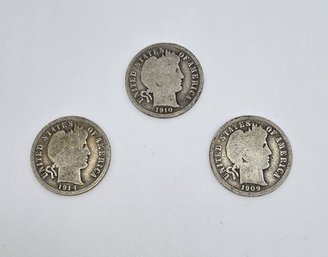 Vintage U.S. Barber Dimes-shippable