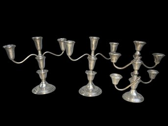Convertible Sterling Silver Candelabras