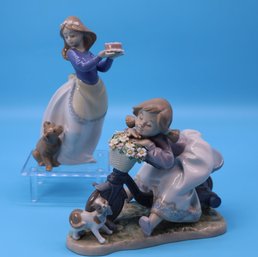 Vintage Puppy's Birthday And Girl On Tricycle 'In No Hurry' Figurines