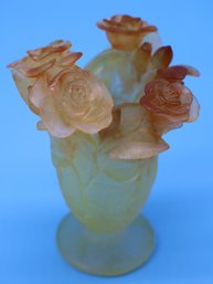 Vintage Spectacular Daum Pate De Verre 'rose Passion' Rose- French