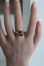 Vintage Garnet 14k Yellow Gold Ring- Shippable