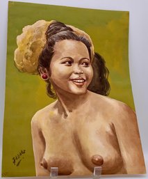 Bali Dancer 1950's Watercolor Signed