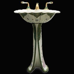 SHERLE WAGNER Luxury Hand-painted Chinoiserie Porcelain Pedestal Sink And More