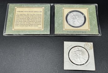 2000 USA 1 Oz Fine Silver American Eagle And Lady Liberty Dollar Coin