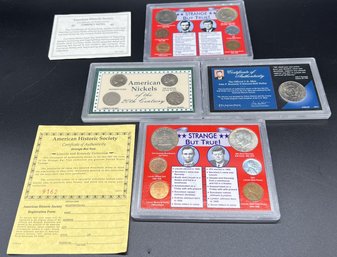 John F. Kennedy Full Color Half Dollar, Americn Nickels Of The 20th C, Two Presidents Lincoln & JFK