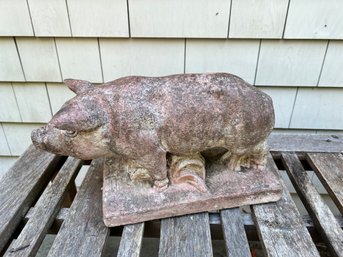 Vintage Garden Cement Pig