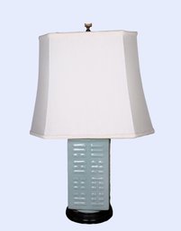 Antique Chinese Celadon Glazed Eight Trigrams Vase/lamp -Local Shipper Available For An Additional Fee, Call F