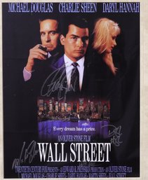 Vintage Wall Street Movie Poster With Autographs - Great Gift For The Broker Or Theater Room