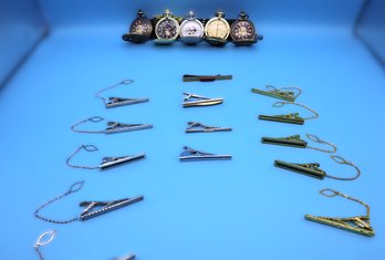 Vintage Stop Watches And Tie Clips