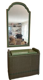 Mid Century Haywood Wakefield Hamper And Mirror