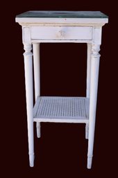 White Shabby Chic Cottage Table With Glass Top