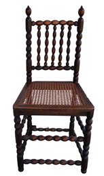 Early Barly Twisted Chair With Caned Seat