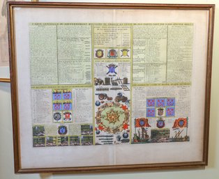 RARE EARLY MILITARY OF FRANCE MAP -SHIPPABLE