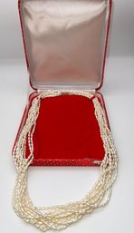 Vintage 10 Strands Freshwater Pearls Featuring A 14k Yellow Gold Clasp-SHIPPABLE