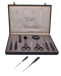 French European 800 SILVER Sewing Kit And Original Box - Shipping