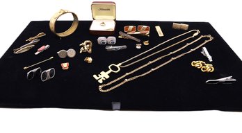 Vintage Costume Jewelry With Cufflinks And Tie Tack Collection