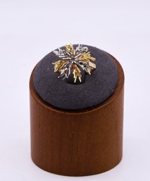 14K White And Yellow GOLD Snowflake Ring
