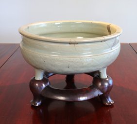 Fabulous Chinese Celadon Tripod Censer -SHIPPABLE