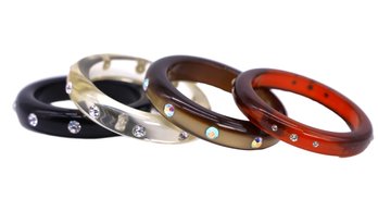 4 Vintage ROBERT CHIARELLA  Bangle Bracelets With Crystals- NICE!!!!!!