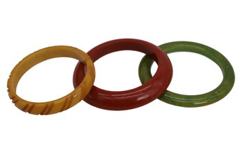 3 Vintage Mid C Bakelite Bangle Bracelets