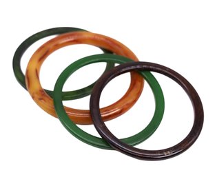 4 Mid Century Bakelite Vintage Bangle Bracelets
