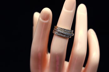 3 Vintage 14k Yellow GOLD Natural Diamond Bands - 5.2 Grams TW - Shipping