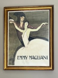 Framed Art Print Of A Vintage Poster Featuring Italian Ballet Dancer Emmy Magliani.