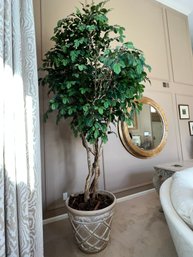 Very Large Faux Fica Tree In Pot