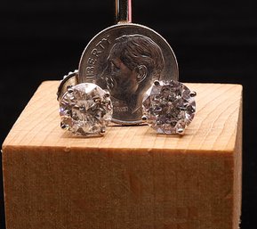 STUNNING  6 Carats(TW)Diamond Earring Studs In 14kt White GOLD/ Call For An Appointment To View.