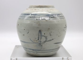 Antique Chinese Earthenware Ginger Jar-SHIPPABLE