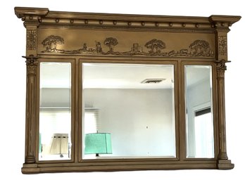 Antique Classic George 111 Style Gilt -Over Mantle Mirror