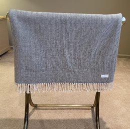 Sferra Celine Herringbone, 100% Cotton Throw Blanket - Charcoal