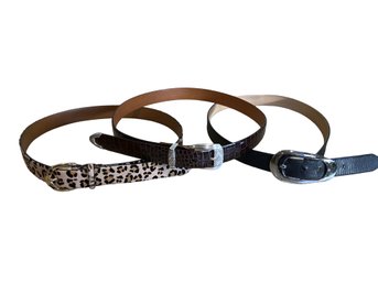 Three Leather Designer Belts - Shippable