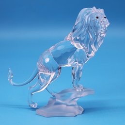 Vintage RETIRED Swarovski Crystal Lion On A Rock