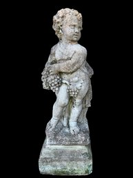 Antique Exceptional  32'H Neoclassical Cherub/Putti Garden Sculpture