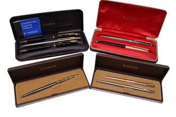 8 Vintage Parker Pen Collection - STERLING , Rolled Gold And More