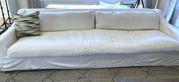 Restoration Hardware Belgian Classic Linen Custom Made Slip Covered Sofa 1 Of 2