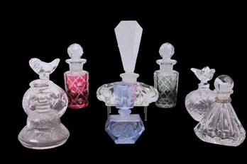 9 Vintage Perfume Bottles With Stoppers-SHIPPABLE