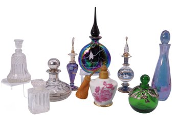 9 Vintage Perfume Bottles With Stoppers -SHIPPABLE