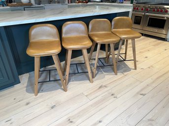 Four Napoli Counter Leather Stools