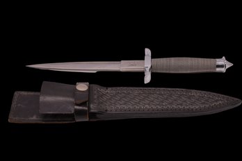 Vintage United Cutlery Gil Hibben Silver Shadow Dagger Knife And Sheath