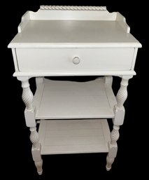 Nice Tall Creamy White Side Table