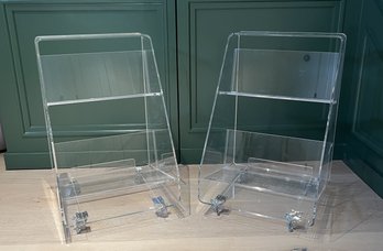 Crate And Barrel Acrylic Rolling Book Carts