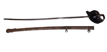 Antique Military Sword With Scabbard  -SHIPPABLE