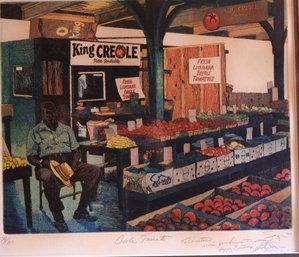 Phillip A Sage ' Creole Tomato'  Etching - Vibrant Colors!!! Signed, Numbered And Dated