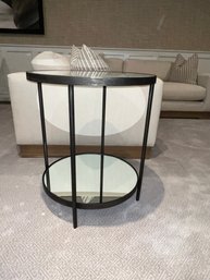 2 Of 2 Black Metal With Two Mirrored Shelves