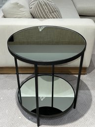 Black Metal Round Table With Mirrors 1 Of 2