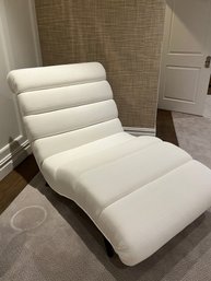 Lovely White Heavy Linen Chaise Lounger