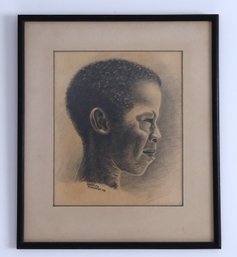 Fabulous Original Pencil Portrait By Artist C. Griffith -shippable
